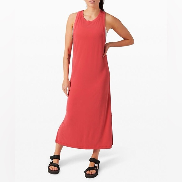 Lululemon Ease of  it all Midi Dress Size 4 Color Pink - Picture 1 of 4